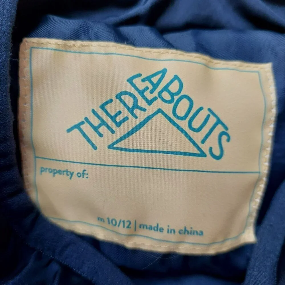 Thereabouts Kids M 10/12 Puffer Vest With‎ Stripes In Blue/Orange